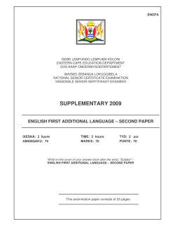 Suppl English FAL Paper 2 2009