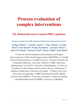 Process evaluation of complex interventions