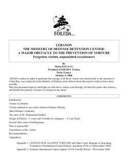 A Major Obstacle to the prevention of torture/SOLIDA 06.10