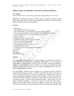 Population, Economic and Social Development