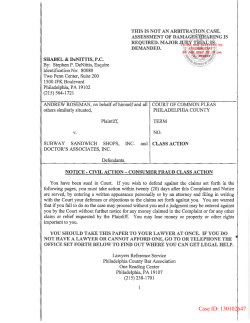 Roseman v. Subway Sandwich Shops