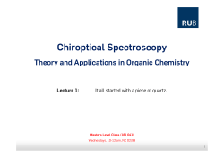 Chiroptical Spectroscopy - Ruhr