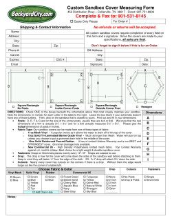Custom Sandbox Cover Measuring Form Complete