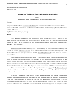 Adventures of Huckleberry Finn - An Expression of Anti-racism
