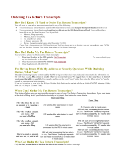 Ordering Tax Return Transcripts