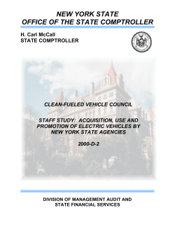 Staff Study: Acquisition, Use and Promotion of Electric Vehicles by