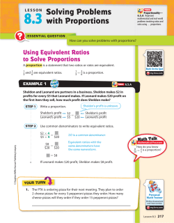 8.3 Solving Problems with Proportions