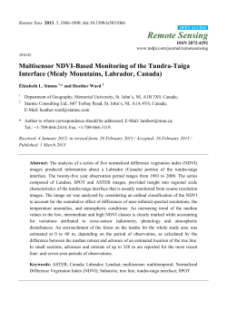 Multisensor NDVI-Based Monitoring of the Tundra