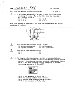 Name Dr. Osborne Bio. 1000 Supplemental Instruction Program Lab