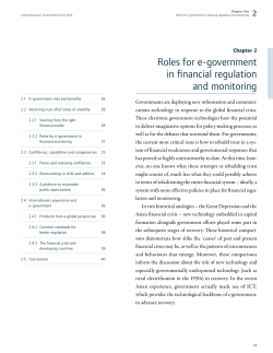 Roles for e-government in financial regulation and monitoring