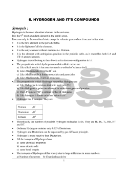 6. Hydrogen and it`s Compounds