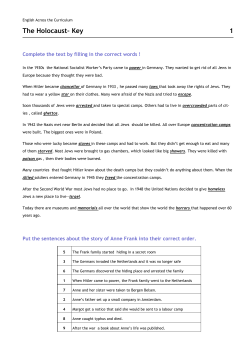 The Holocaust&ndash; Key 1