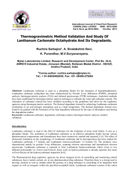 Thermogravimetric method validation and study of Lanthanum