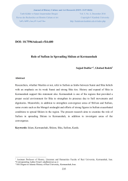 DOI: 10.7596/taksad.v5i4.600 Role of Sufism in Spreading Shiism at