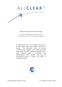 ICAO Standard Phraseology A Quick Reference Guide for