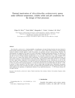 Thermal inactivation of Alicyclobacillus acidoterrestris spores under