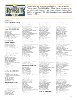 2015 Donor List - Highland Park Education Foundation