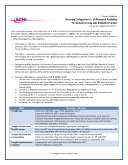 Nursing Delegation to Unlicensed Assistive Personnel in Day and
