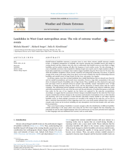 Landslides in West Coast Metropolitan areas