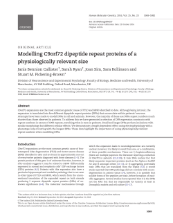 Modelling C9orf72 dipeptide repeat proteins of a physiologically