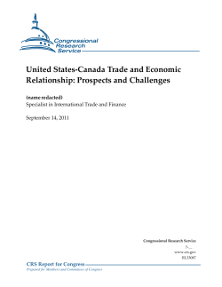 United States-Canada Trade and Economic Relationship: Prospects