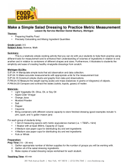 Make a Simple Salad Dressing to Practice Metric Measurement