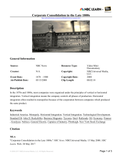 Corporate Consolidation in the Late 1800s