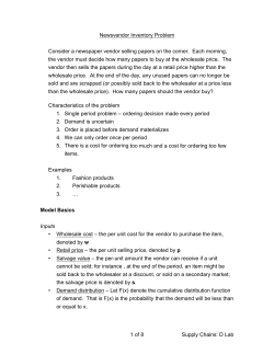 Newsvendor Inventory Problem