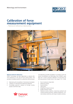 Calibration of force measurement equipment