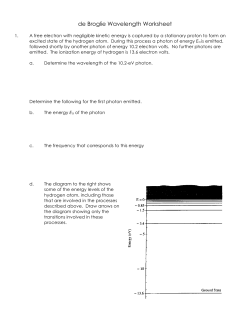 de Broglie Wavelength Worksheet