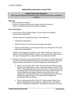 Radical Reconstruction Lesson Plan Central