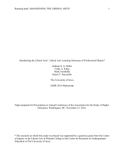 ABANDONING THE LIBERAL ARTS?
