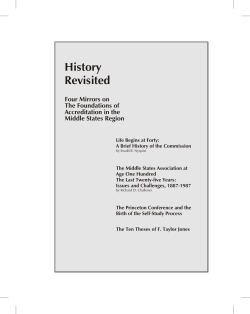 History Revisited.vp - Middle States Commission on Higher Education