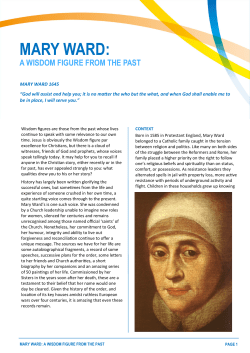 mary ward: a wisdom figure from the past