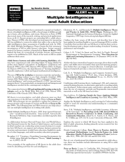 Multiple Intelligences and Adult Education