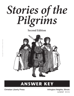 Stories of the Pilgrims, 2nd ed. Answer Key