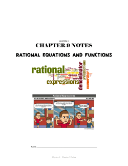 RATIONAL EQUATIONS AND FUNCTIONS