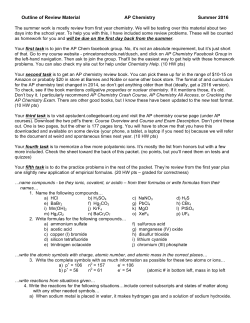 AP Chemistry - Princeton City Schools
