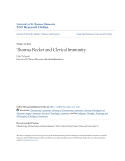 Thomas Becket and Clerical Immunity