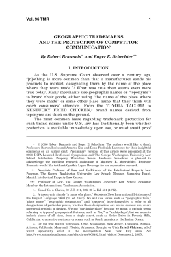 geographic trademarks and the protection of