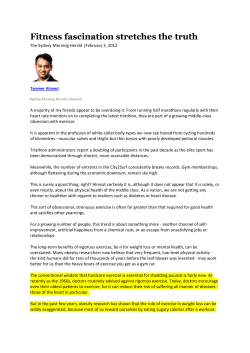 Read Dr Ahmed`s article on fitness and the article from where