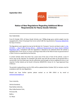 Information Note on HGV and class VI mirrors (cyclops)