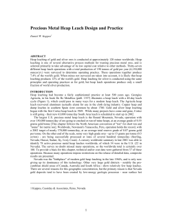 Precious Metal Heap Leach Design and Practice - Ore-Max