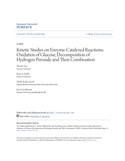 Kinetic Studies on Enzyme-Catalyzed Reactions