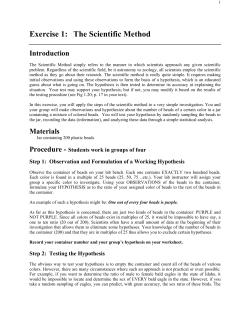 Exercise 1: The Scientific Method