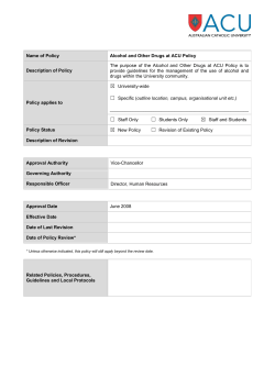 Alcohol and Other Drugs Policy