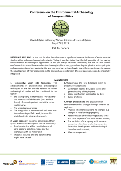 Conference on the Environmental Archaeology of European Cities