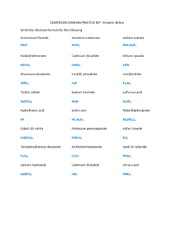 COMPOUND NAMING PRACTICE KEY- Answers Below