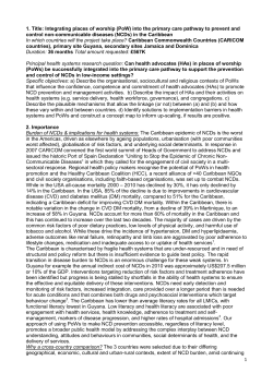 1 1. Title: Integrating places of worship (PoW) into the primary care