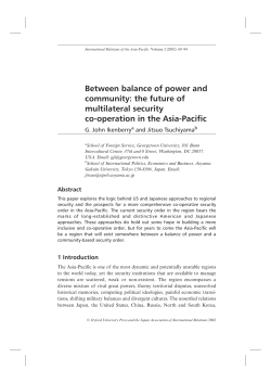 Between balance of power and community: the future of multilateral